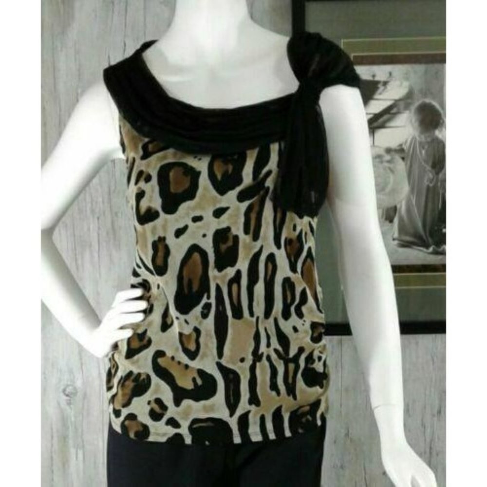 Grace Elements Womens Blouse Size M Animal Print